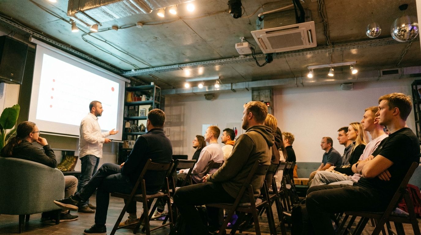 Аудитория в тёплом лофте